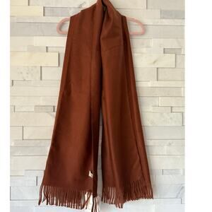SKY CASHMERE NWT Lillygatan 23 100% Wool Wrap Scarf Pashmina Fringe Acorn Brown